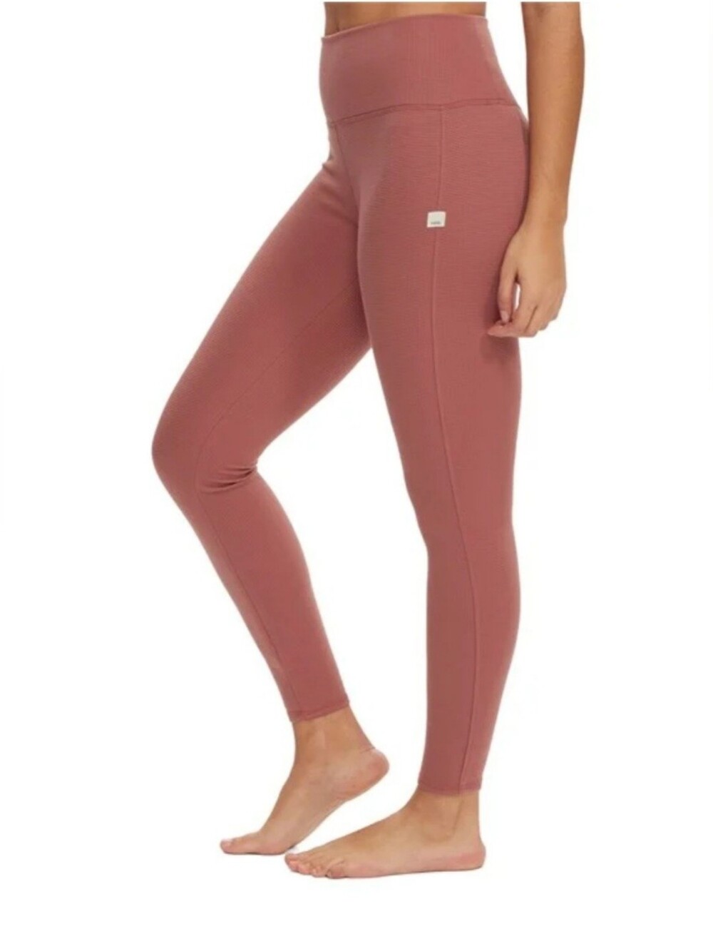 Vuori Bayview Thermal Leggings Rosewood Waffle Knit Moisture Wicking Size Large - Picture 2 of 14